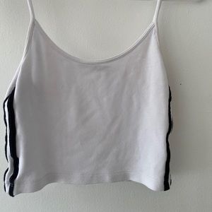 White and Black crop top tank top